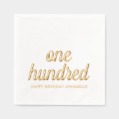 Elegante 100e verjaardag moderne gouden folie serv folie servetten (Voorkant)