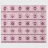 Elegante 100e verjaardag Roze Goud Glitter & Strep Cadeaupapier (Vlak)