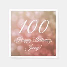 Elegante 100e verjaardag servetten voor haar in ro