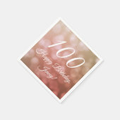 Elegante 100e verjaardag servetten voor haar in ro (Hoek)