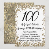 Elegante 100e verjaardag uitnodiging voor haar in (Voorkant / Achterkant)