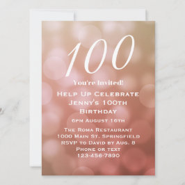 Elegante 100e verjaardag uitnodiging voor haar in