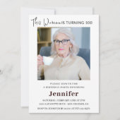 Elegante 100e verjaardag uitnodigingen voor haar f (Voorkant)