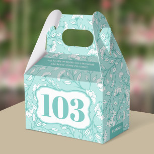 Elegante 100ste (100 jaar en ouder) verjaardag  bedankdoosjes