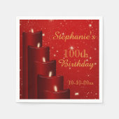 Elegante 100ste verjaardag kaarsen met sprankeling servet (Voorkant)