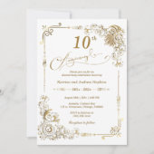 Elegante 10 Jaar Jubileum Kaart (Voorkant)