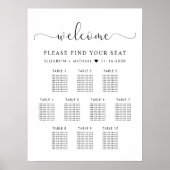 Elegante 10 tafel bruiloft zitgrafiek poster (Voorkant)