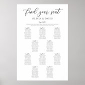 Elegante 10 tafels Vind uw zitplaatskaart Poster (Voorkant)