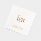 Elegante 10e bruiloft Jubileum Gold Foil servetten (Links)