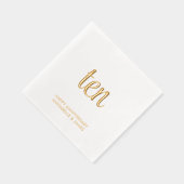 Elegante 10e bruiloft Jubileum Gold Foil servetten (Rechts)