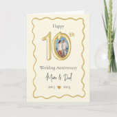 Elegante 10e bruiloft Jubileum Kaart - Mum & Dad (Voorkant)