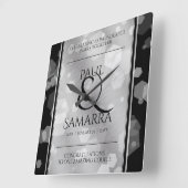 Elegante 10e Tin Bruiloft Jubileum Acryl Vierkante Klok (Hoek)