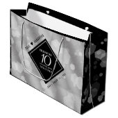 Elegante 10e Tin Bruiloft Jubileum Celebration L Groot Cadeauzakje (Voorkant Gekanteld)