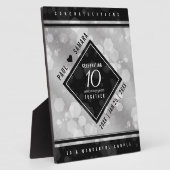 Elegante 10e tin huwelijksjubileum fotoplaat (Zijkant)