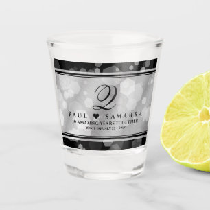 Elegante 10e Tin Huwelijksjubileum Shot Glas