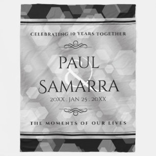 Elegante 10e tin huwelijksjubileumviering fleece deken