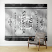 Elegante 10e tin huwelijksverjaardagviering wandkleed (In Situ (horizontaal))