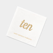 Elegante 10e verjaardag moderne gouden folie serve folie servetten (Links)