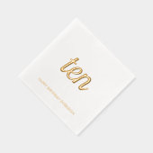 Elegante 10e verjaardag moderne gouden folie serve folie servetten (Rechts)