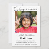 Elegante 10e verjaardag uitnodigingen Boy Photo (Voorkant)