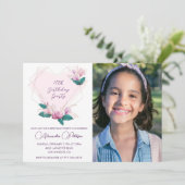 Elegante 10e verjaardag uitnodigingen Floral Foto (Staand voorkant)