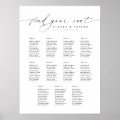 Elegante 11 tafels Vind uw zitplaatskaart Poster (Voorkant)