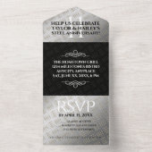 Elegante 11e Stalen Bruiloft Viering All In One Uitnodiging (Binnen)