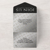 Elegante 11e stalen huwelijksjubileumviering all in one uitnodiging (Buitenkant)