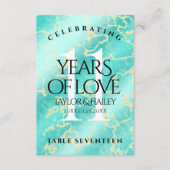 Elegante 11e trouwdag met turkoois bedankkaart (Voorkant)