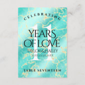 Elegante 11e trouwdag met turkoois bedankkaart (Achterkant)