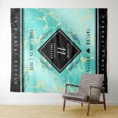 Elegante 11e trouwjubileum met turkoois wandkleed (In Situ (horizontaal))