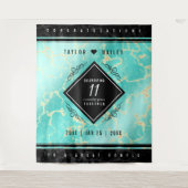 Elegante 11e trouwjubileum met turkoois wandkleed (Voorkant)