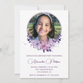 Elegante 11e verjaardag uitnodiging Foto Elegant (Voorkant)