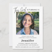 Elegante 11e verjaardag uitnodigingen Foto Modern (Voorkant)