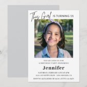 Elegante 11e verjaardag uitnodigingen Foto Modern (Voorkant / Achterkant)