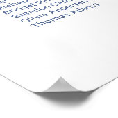 Elegante 12 Tafel Blauw Bloemen Trouwstoel Grafiek Poster (Hoek)