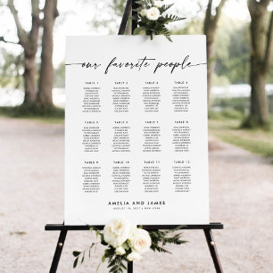 Elegante 12 tafels Favoriete mensen Zittabel Poster