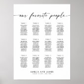 Elegante 12 tafels Favoriete mensen Zittabel Poster (Voorkant)