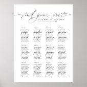 Elegante 12 tafels Vind uw zitplaatskaart Poster (Voorkant)