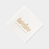 Elegante 12e verjaardag moderne gouden folie serve folie servetten (Rechts)