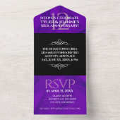 Elegante 12e zijden huwelijksjubileumviering all in one uitnodiging (Binnen)