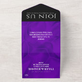 Elegante 12e zijden huwelijksverjaardag vieren all in one uitnodiging (Buitenkant)