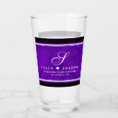 Elegante 12e Zijden Huwelijksverjaardag Viering Glas (Voorkant)