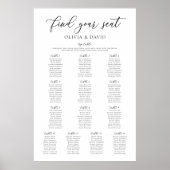 Elegante 13 tafels Vind uw zitplaatskaart Poster (Voorkant)
