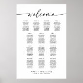 Elegante 13 Tafels Welkom Zitplaats Chart Poster (Voorkant)