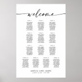 Elegante 13 Tafels Welkom Zitplaats Chart Poster (Voorkant)