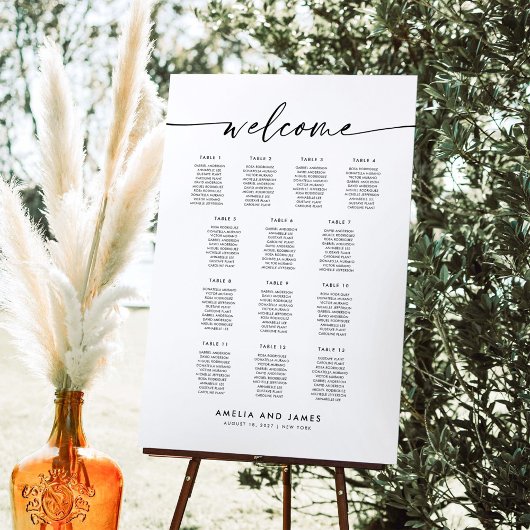 Elegante 13 Tafels Welkom Zitplaats Chart Poster