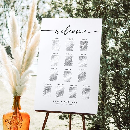 Elegante 13 Tafels Welkom Zitplaats Chart Poster