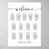 Elegante 13 Tafels Welkom Zitplaats Chart Poster (Voorkant)