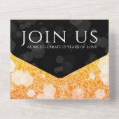 Elegante 13e Citrien Bruiloft Jubileum All In One Uitnodiging (Achterkant)